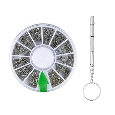 240 Uds. Surtido de tornillos y tuercas Mini Tornillos pequeños 12 tipos para reparar gafas de sol relojes de teléfono gafas M1 a M1.4