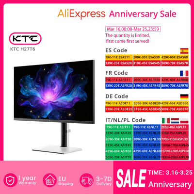 KTC H27T6 IPS plano rápido QHD 2560*1440 @ 200Hz Overdrive a 210Hz, 1Ms GTG Tiempo de respuesta, 450 cd/nuevo, 27 "2K Monitor para juegos Soporte flexible para altavoces duales Soporte VESA,
