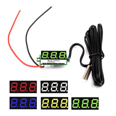 Mini termómetro LED Digital DC 12V 24V para Monitor de temperatura del coche, medidor de Panel, rango de medición-50-125C con sonda de temperatura