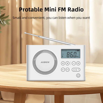 AIBEN C5S Mini Radio portátil de mano recargable Digital FM USB puerto de carga dispositivo altavoz