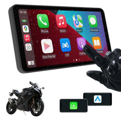 Pantalla inteligente para motocicleta de 6 pulgadas: CarPlay inalámbrico y Android Auto | Control de voz Bluetooth | Impermeable IP67 | Pantalla táctil HD