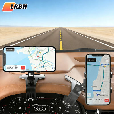 Soporte para teléfono de coche para salpicadero, 1200 ° Soporte giratorio para teléfono móvil para coche, soporte Universal para teléfono con abrazadera grande Compatible con W