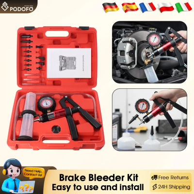 Aspiradora de Mano para Auto Podofo, Bomba de Vacío Tipo Pistola, Probador Automotriz ﻿ Kit de herramientas manuales para purgar frenos y comprobar su estado