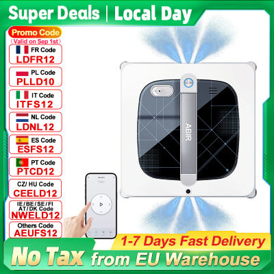 Robot limpiador de ventanas ABIR WD10, cepillos de doble rodillo, 4 cepillos para esquinas, pulverización de agua en 6 direcciones, succión de 10000 PA, lavado en húmedo y fregado combinados