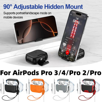 Funda Protectora Compatible con AirPods Pro 3/4/Pro 2/Pro, con MagSafe, Diseño con Cordón y Soporte para Teléfono, para Airpods 4/Pro 3