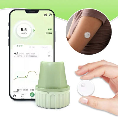 Sensor de Glucosa en Sangre Continuo de 15 Días, Monitoreo Dinámico de Glucosa CGMS, Monitor de Glucosa en Sangre Bluetooth ScanFree para Diabetes