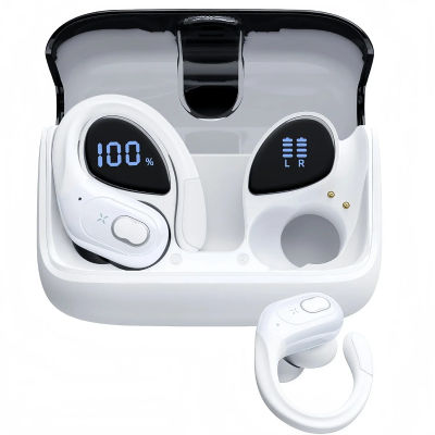 Audífonos Inalámbricos Originales Nuevos, Audífonos Deportivos Bluetooth 5.4, Auriculares con Reducción de Ruido y Micrófono, Ganchos para Orejas para Gimnasio/Trabajo