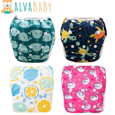 Pañal de Natación Reutilizable y Ajustable ALVABABY para Bebés Menores de 8 Meses, Pañal de Natación Moderno para Lecciones de Natación