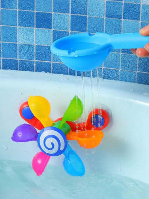 Juguete de baño para bebés con molino de viento arcoíris, rociador de agua con ventosa, juego de juguetes de rueda de agua colorida, juguete de ducha con elefante rociador