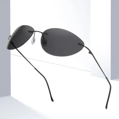 Gafas de sol polarizadas sin montura con forma de ojo de gato para hombre y mujer, lentes UV400, gafas de sol para conducir, para viajar, pescar, playa