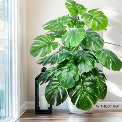 Planta Monstera Artificial de 40-130cm(51,18 pulgadas), palmera falsa, hoja de tortuga de plástico, planta verde para decoración del hogar, jardín, habitación y oficina