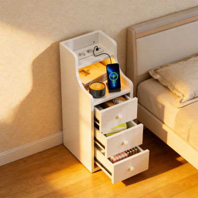 Mesita de noche, mesitas de noche para dormitorio, estante de almacenamiento Simple, gabinete moderno de alta capacidad, taquillas de almacenamiento multicapa, muebles nórdicos