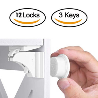 HONTUSEC, cerradura de seguridad para niños, cerradura magnética para niños, cerradura para puerta de cajón de gabinete, cerradura de protección para niños, cerradura para bebés sin perforación