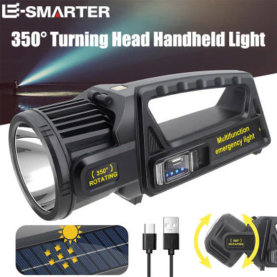 P50, cargador solar, portátil, potente, linterna LED, reflector de mano, foco recargable USB, luz de antorcha impermeable