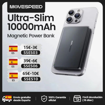 MOVESPEED S10 banco de energía magnético delgado 10000mAh PD20W cargador portátil batería externa inalámbrica para iPhone 16 Samsung Powerbank