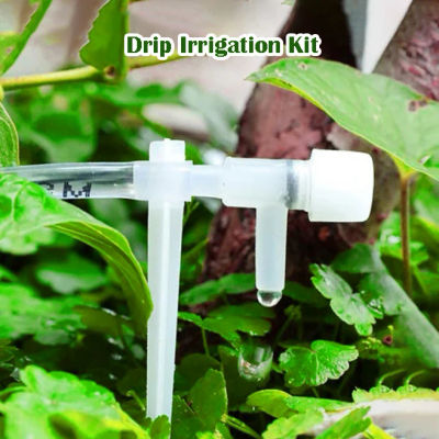 Kit de riego por goteo con válvula reguladora, dispositivo de riego de plantas en maceta, manguera de 4/7mm, ahorro de riego, microgotero para invernadero