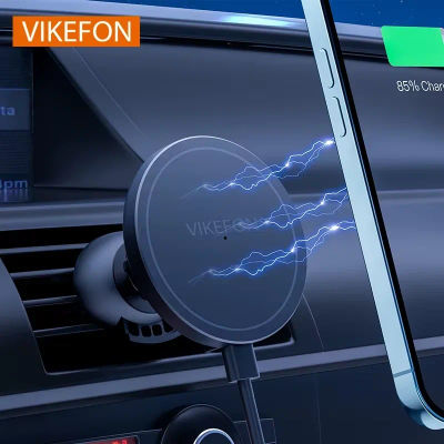 VIKEFON-cargador inalámbrico magnético para coche, soporte para teléfono con ventilación de aire, carga rápida para iPhone 12, 13, 14, 15 pro max