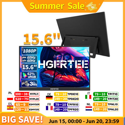 Monitor Portátil HGFRTEE de 15.6 Pulgadas, Pantalla Externa FHD-IPS para Laptop, Pantalla Extendida para Juegos con HDMI Tipo-C