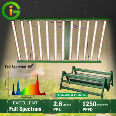 Lámpara LED Plegable de 1200W para Plantas, Luz Suplementaria de Espectro Completo para Cultivo Interior, Lámpara de Crecimiento de Plantas de 1320W
