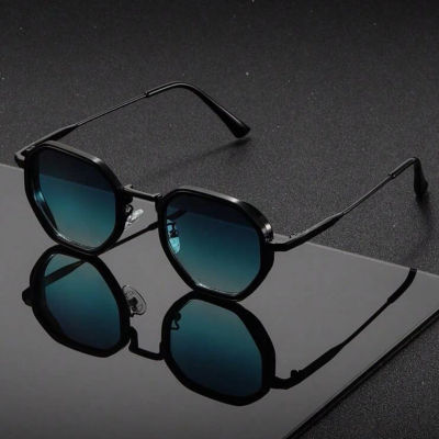 1 par de gafas de sol redondas de Metal Unisex, gafas de sol de moda Vintage irregulares punk para hombre, gafas clásicas UV400 para hombre y mujer