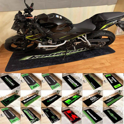 Alfombra para motocicleta Kawasaki, alfombra para garaje, camiseta de carreras para Moto, estera de exhibición para motocicleta, alfombra antideslizante para decoración de suelo Kawasaki