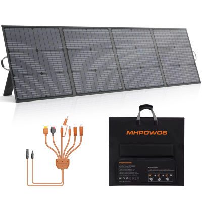MHPOWOS 220W Panel Solar Plegable 20V Cargador Solar para Estación de Energía Ecoflow Bluetti ANKER, IP67 Impermeable para Camping RV