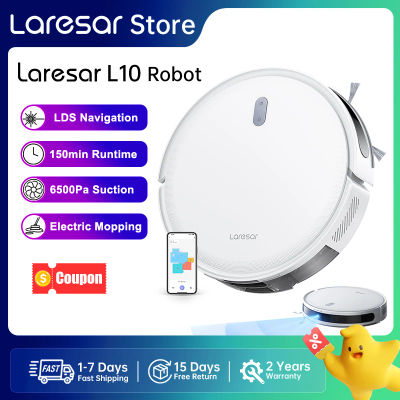 Robot Aspirador y Mopa Laresar L10 SoF LiDAR, 6500Pa, 150min, Inalámbrico, Control por Aplicación, Limpieza Inteligente de Pisos y Alfombras con Tecnología LDS