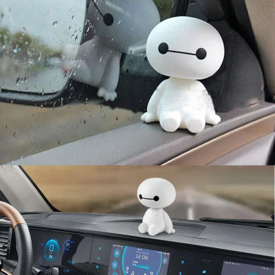 Baymax Robot de dibujos animados, figura de cabeza agitadora, adornos de coche, decoraciones interiores automáticas, juguetes de héroe grande, adorno