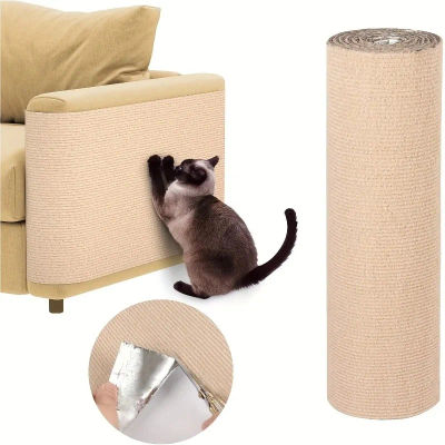 Tapete Rascador para Gatos Autoadhesivo Personalizable de 30x100CM - Protege los Muebles y Promueve Uñas Saludables