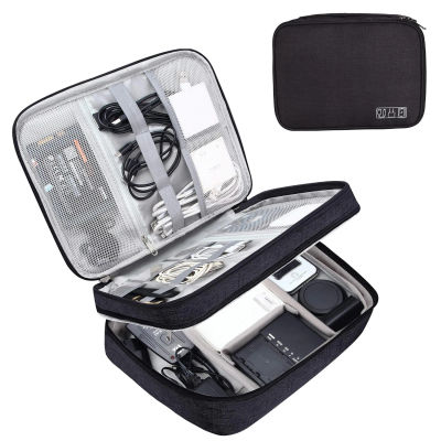 Estuche organizador de cables de viaje portátil, bolsa de almacenamiento de cables, organizador de accesorios electrónicos digitales impermeables para enchufe de cargador USB