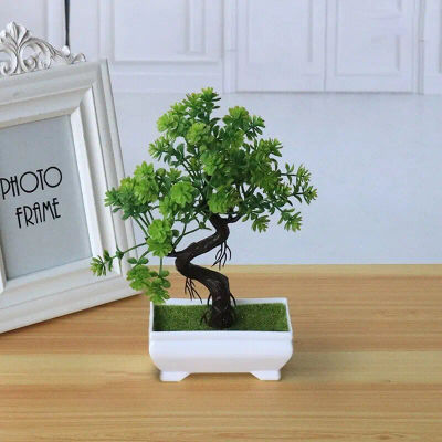 Adornos de arreglo de jardín, plantas de plástico, bonsái, maceta de árbol pequeño, flor falsa en maceta, decoración de mesa de habitación del hogar