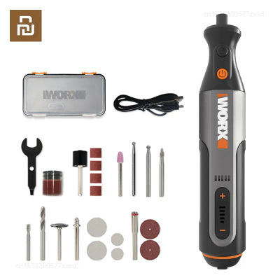 Worx-Herramienta rotativa de 8V WX106, minitaladro inalámbrico, máquina pulidora de grabado, cargador USB, juego de herramientas eléctricas de velocidad Variable