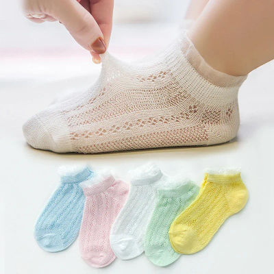 5 par/lote calcetines para bebés recién nacidos, calcetines de verano para niños y niñas, calcetines finos transpirables de algodón 100% para bebés, calcetines de malla para barco infantil