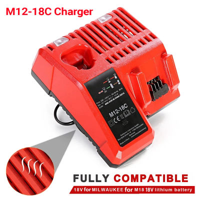 Reemplace el cargador de iones de litio rápido 3A 12V 14V 18V apto para batería de iones de litio multitensión de doble puerto Milwaukee M12-18C M18