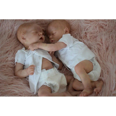 Muñeca Reborn de silicona de 40cm, gemelos realistas para dormir, bebé recién nacido, piel 3D con venas visibles, Muñeca Bebés Reborns, juguete para niños