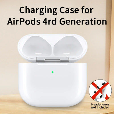 Reemplazo de la caja del cargador AirPods 4 con carga inalámbrica y emergente real: sin auriculares, soporte para batería tipo OEM