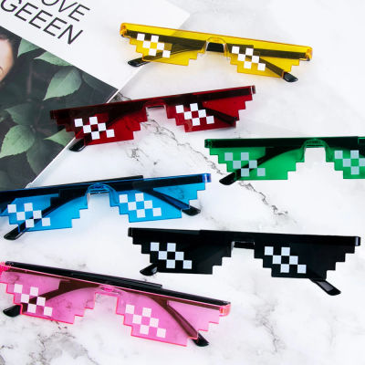 4/8 Uds. Gafas de sol divertidas con mosaico de píxeles, juguete para trucos, bromas geniales, fiesta de hip hop, gafas Retro para jugadores, gafas de Robot, fiesta de cumpleaños, recuerdos de Cosplay