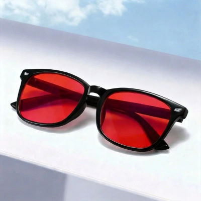 Gafas de Sol Anti Luz Azul, Lentes Rojas para Dormir Mejor, Gafas Bloqueadoras de Luz Azul para Hombres y Mujeres, Anti Fatiga Ocular para Juegos de Computadora
