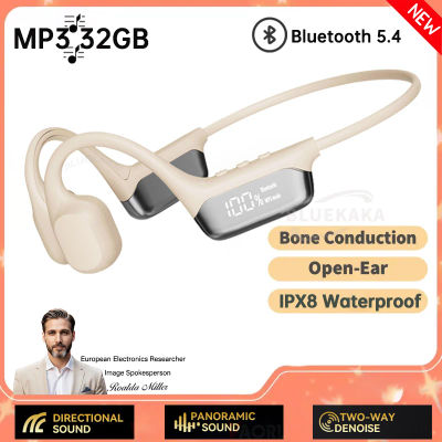 Nuevos auriculares originales de conducción ósea verdadera, inalámbricos por Bluetooth 5,4, IPX8, resistentes al agua, música, deportes, natación, llamadas HD