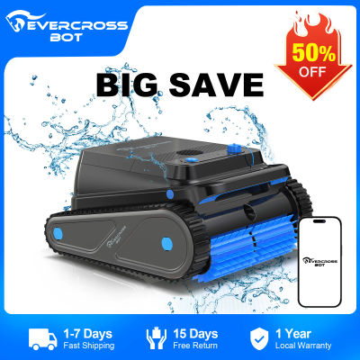 EVERCROSS BOT U8 Robot Piscina Limpiafondos y Paredes, 120 Min Autonomía, Navegación Inteligente, Estacionamiento Automático, APP Opcional