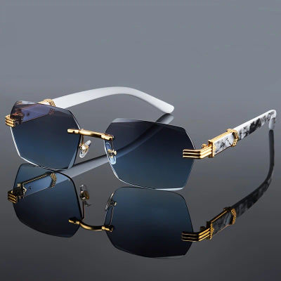 Gafas de sol sin montura a la moda para hombres y mujeres, gafas de sol sin marco populares, gafas de sol clásicas para hombre y mujer, gafas de sol cuadradas pequeñas para viajar en verano