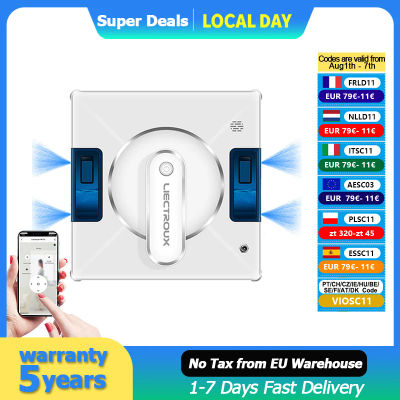 Robot Limpiacristales Liectroux YW509, Pulverizador de Agua de 4 Vías, Robot Limpiacristales para Pisos, Paredes y Vidrios del Hogar, Robot Aspirador para Ventanas, Navegación Inteligente,T