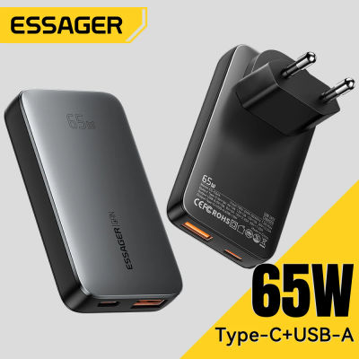 Cargador Essager 65W GaN USB tipo C carga rápida 3,0 cargador rápido para iPhone 16 15 Xiaomi Samsung ipad Macbook Tablet PD cargador