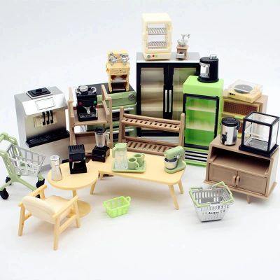 Casa de muñecas en miniatura a escala 1:12, accesorios para cafetera, licuadora, exprimidor, modelo de aparato, muebles para muñecas, Mini juguete de cocina