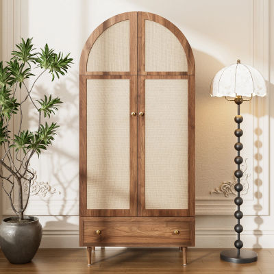 Armario con compartimentos, mueble de almacenamiento moderno de madera para dormitorios, pasillos o espacios pequeños