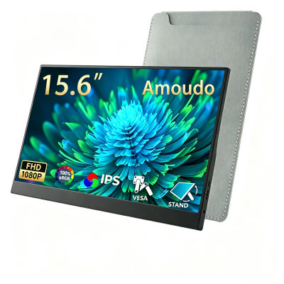Monitor Portátil Amoudo de 15.6 Pulgadas, 1920x1080P, Panel LCD IPS, Extiende la Pantalla, VESA, USBC, Mini HDMI, Pantalla Móvil