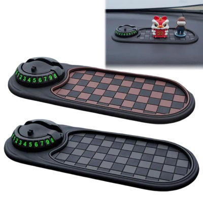 Estera antideslizante para salpicadero 2 en 1 con soporte para teléfono, soporte para teléfono para coche con rotación de 360 grados, alfombrilla adhesiva antideslizante para coche