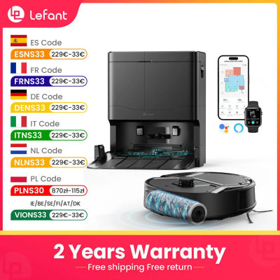 Robot Aspirador Lefant M265 con Mapeo, 20000Pa, Rodillo Autolimpiante, Lavado con Agua Limpia, Láser dToF, Evita Obstáculos, Anti-Enredos, Compacto, WiFi 2.4G/5G/Alexa/APP