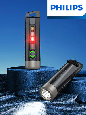 PHILIPS EDC linterna LED lámpara recargable Mini EDC llavero linternas lámpara de Camping para senderismo antorcha de autodefensa