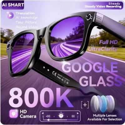 Nuevas gafas AI con cámara de 800W para hombres, gafas de traducción inteligentes que cambian de Color, grabación de fotos y vídeos, gafas de sol inteligentes impermeables para llamadas
